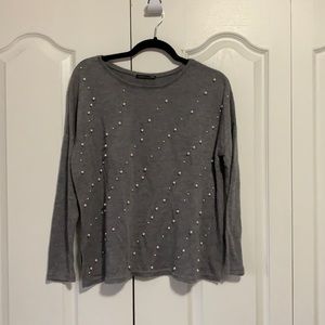 Long sleeve pearl top from Zara